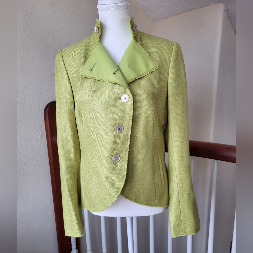 Akris Lime Green Blazer Size 10